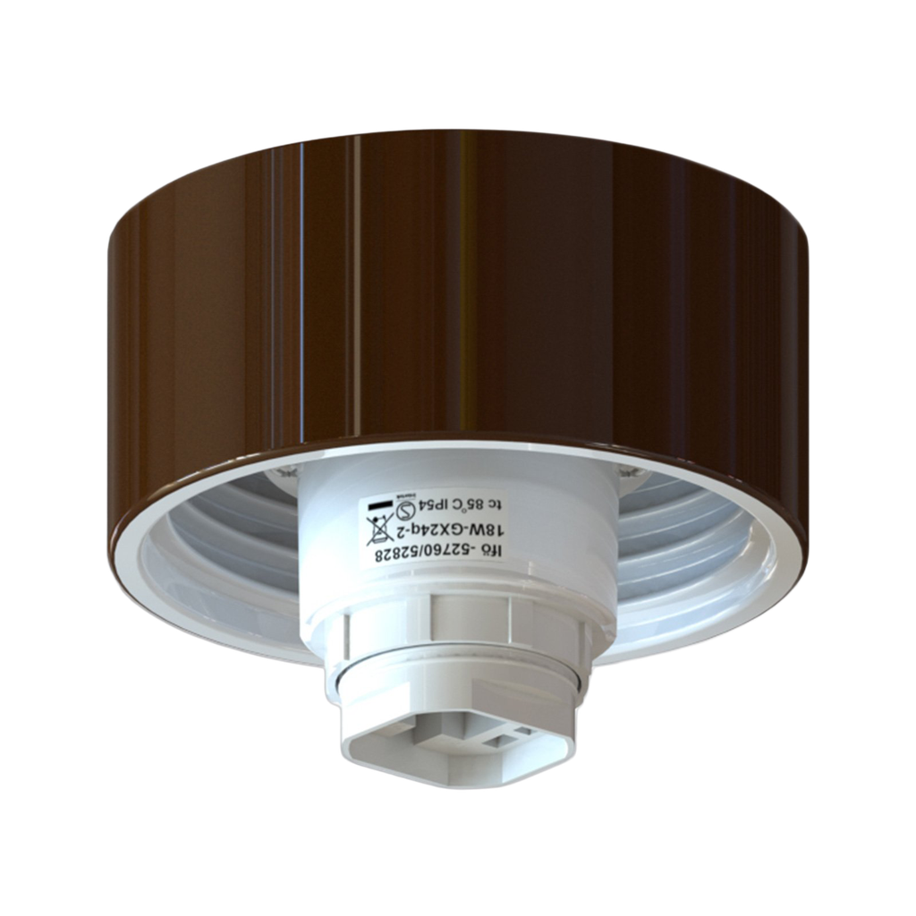 Posliinikanta, 99 mm, harmaa, suora , IP54, GX24 q2 18W, kytkentä takaa