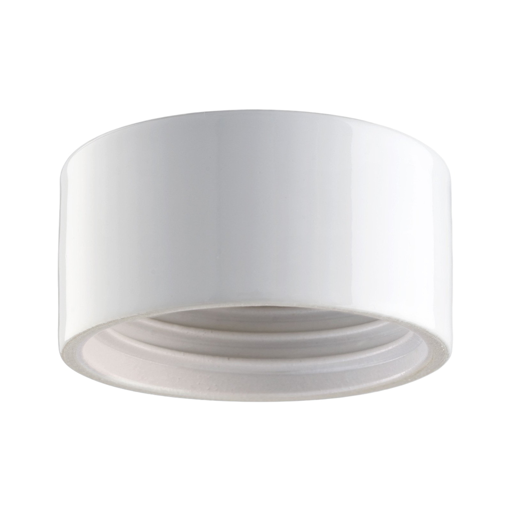 Lampunkanta,  kierre 99 mm valkoinen IP44 suora.  Kytketään takaa (ei pinta). Toimitetaan ilman LED-moduulia, max 8W