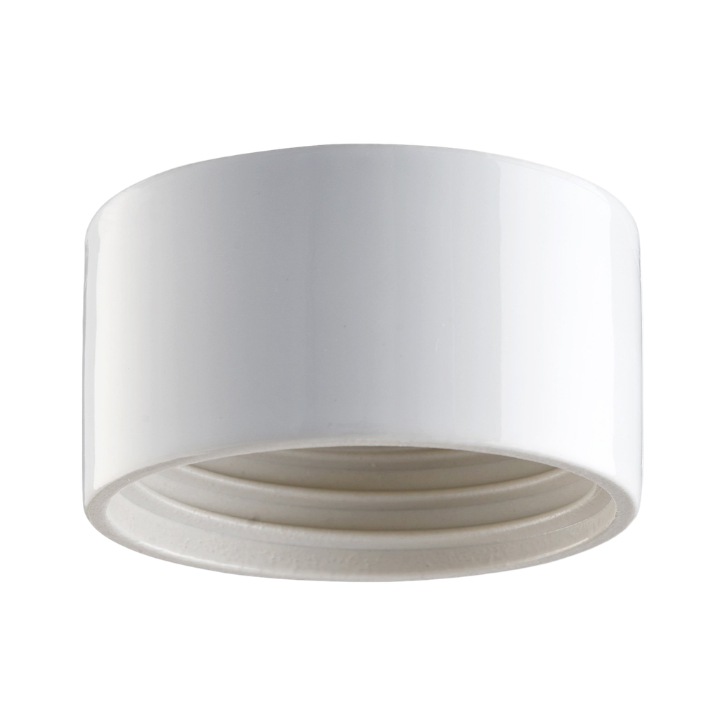 Lampunkanta,  kierre 84,5 mm valkoinen IP44 suora.  Kytketään takaa (ei pinta). Toimitetaan ilman LED-moduulia, max 8W