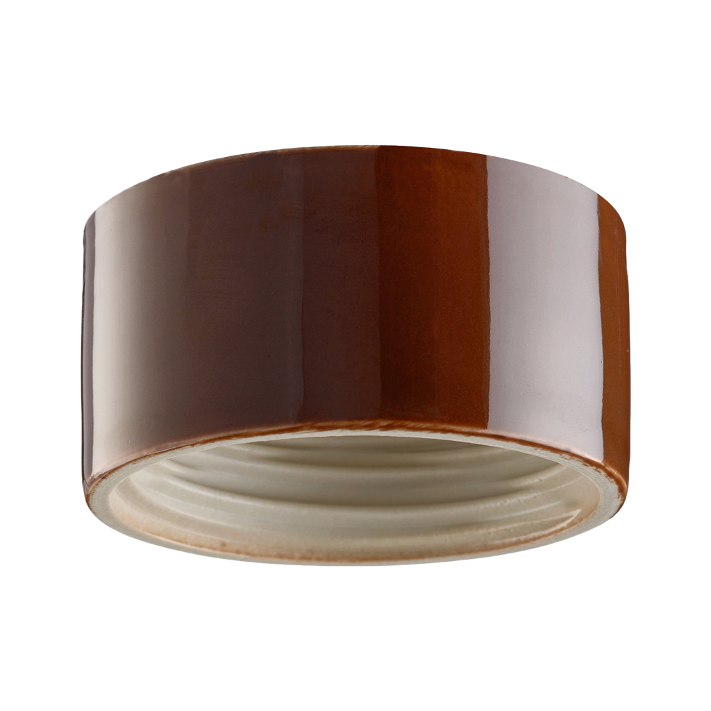 Lampunkanta,  kierre 84,5 mm ruskea IP44 suora.  Kytketään takaa (ei pinta). Toimitetaan ilman LED-moduulia, max 8W