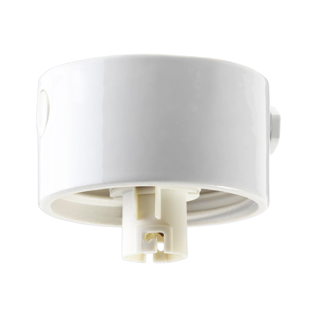 Posliinikanta suora valkoinen Yksi kytkentäkohta pinta-asennettavalle johdolle B22, IP54