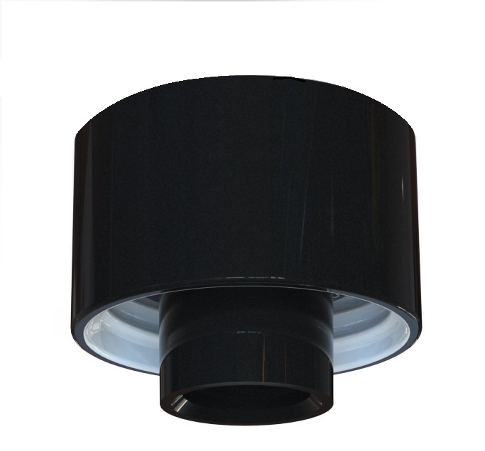 Posliinikanta Musta Suora IP54 E27 84,5mm Kierre