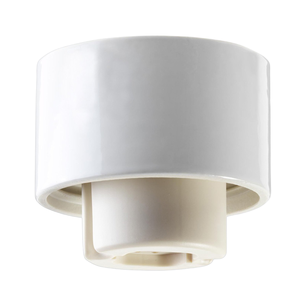 Lampunkanta,  kierre 84,5 mm valkoinen IP54 suora.  Kytketään takaa (ei pinta). G24 q1 10/13W