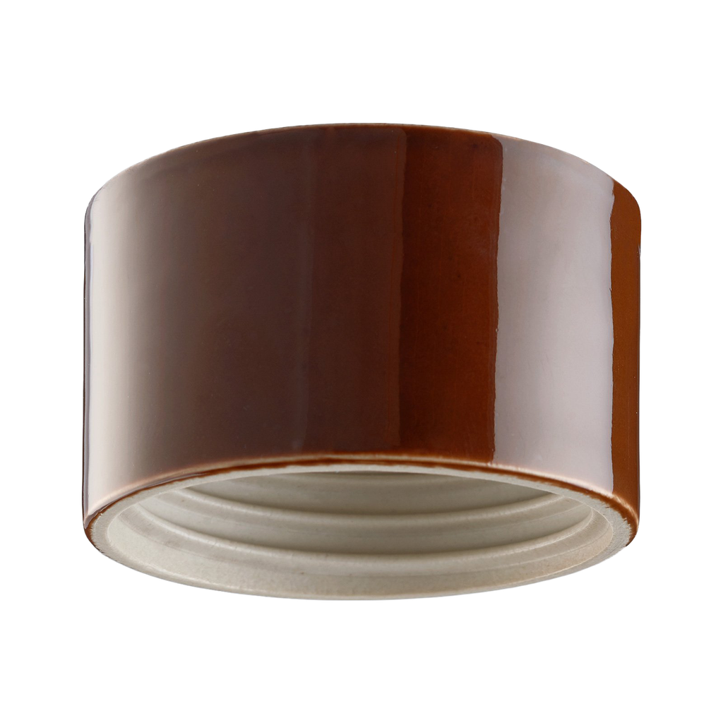 Lampunkanta,  kierre 84,5 mm ruskea IP54 suora.  Kytketään takaa (ei pinta). Toimitetaan ilman LED-moduulia, max 8W