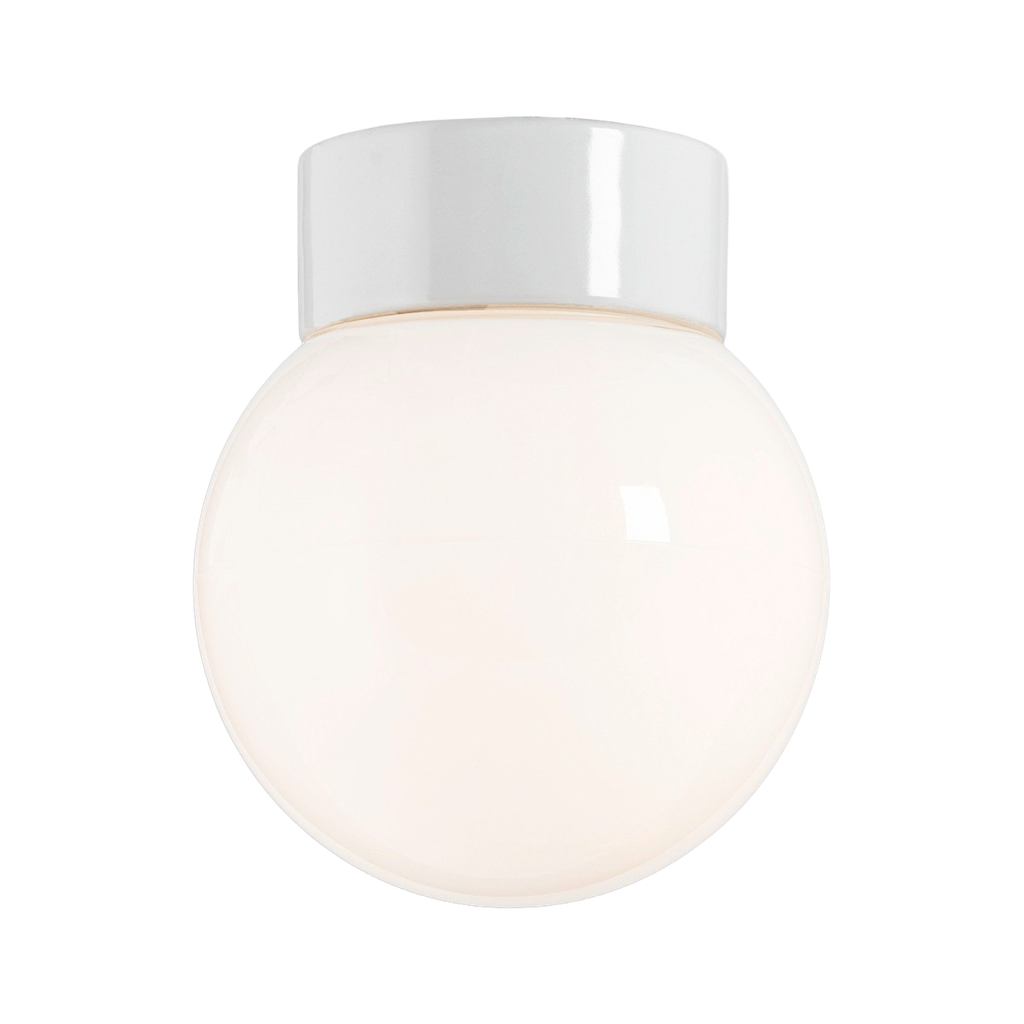 Classic Glob kiiltävä opaalilasi,Ø 150 mm valkoinen IP20 suora, kierre 84,5 mm E27 75W