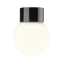 Classic Glob matta opaalilasi Ø 150 mm, musta, suora, IP54, kierre 84,5 mm, E27, 75W,