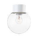 Classic Glob, kirkas lasikupu Ø 180 mm, valkoinen, suora, IP54, kierre 84,5 mm, E27, 75W,
