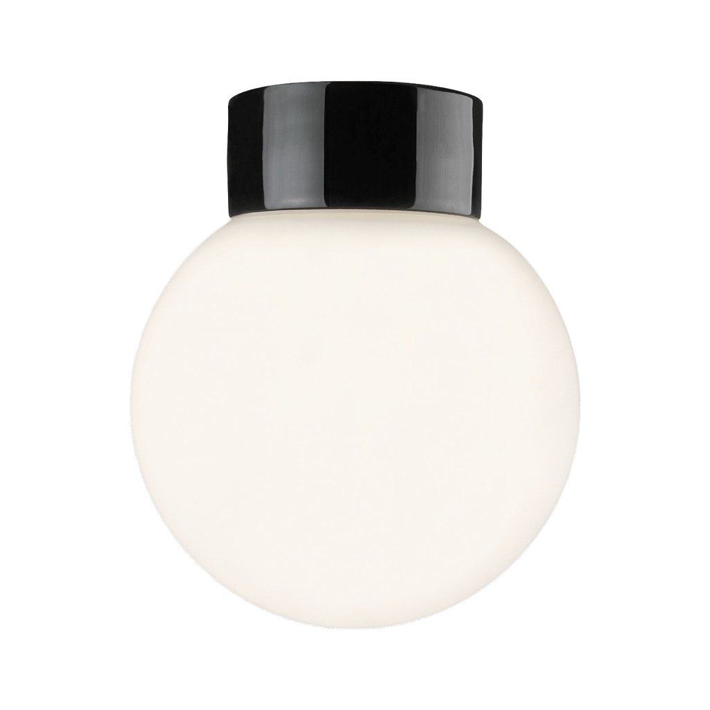 Classic Glob 200 matta opaalilasi musta suora IP54 E27