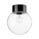 Classic Glob 200 kirkas lasi, musta suora IP54 E27