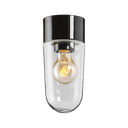 Classic valaisin Ø 100 mm tallikuvulla Musta kirkas lasi, IP54 E 27