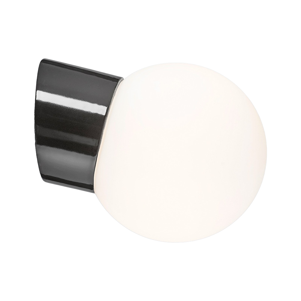 Classic Glob-matta opaalilasi Ø 150 mm musta IP54-viiste, kierre 84,5 mm LED 8W 800lm 3000K