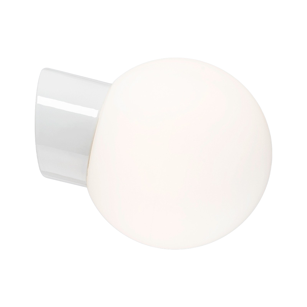 Classic Glob matta opaalilasi Ø 180 mm valkoinen IP54 vino, kierre 84,5 mm E27 75W