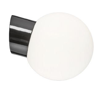 Classic Glob matta opaalilasi Ø180 mm musta IP54 viiste, kierteet 84,5 mm E27 75W