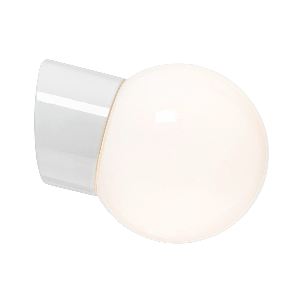 Classic Glob-kiiltävä opaalilasi Ø 180 mm valkoinen IP54-viiste, kierre 84,5 mm LED 8W 790lm 3000K