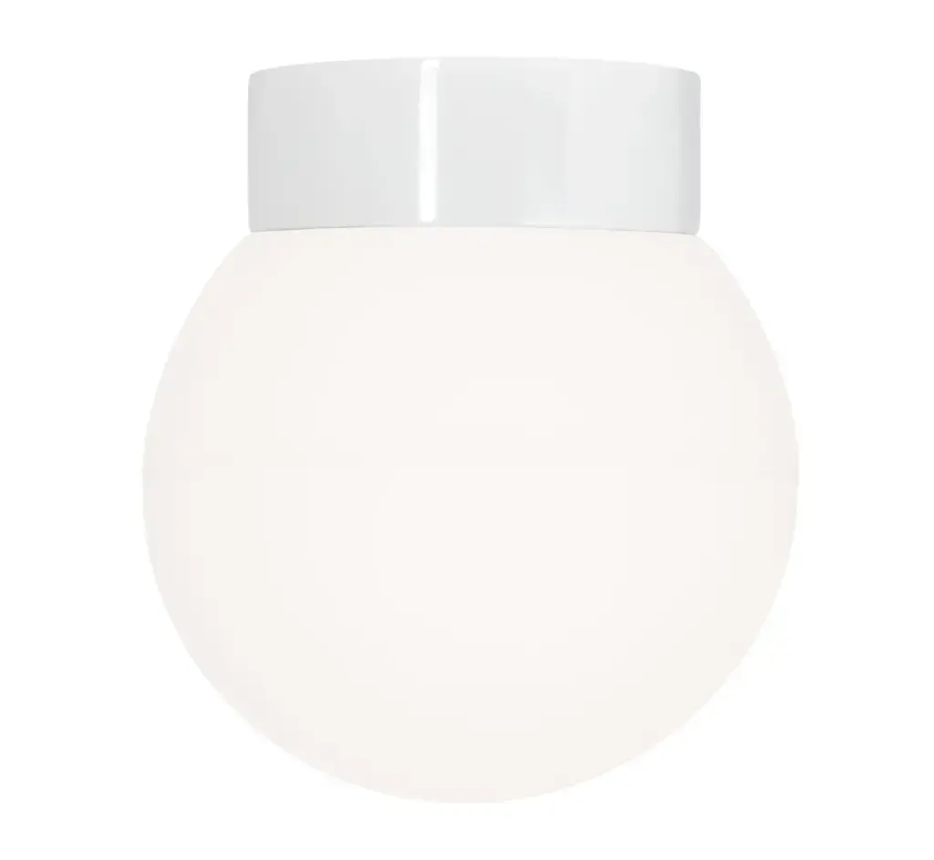 Classic Glob matta opaalilasi Ø 200 mm valkoinen IP44 suora, kierre 123,5 mm LED 10W 960lm 3000K