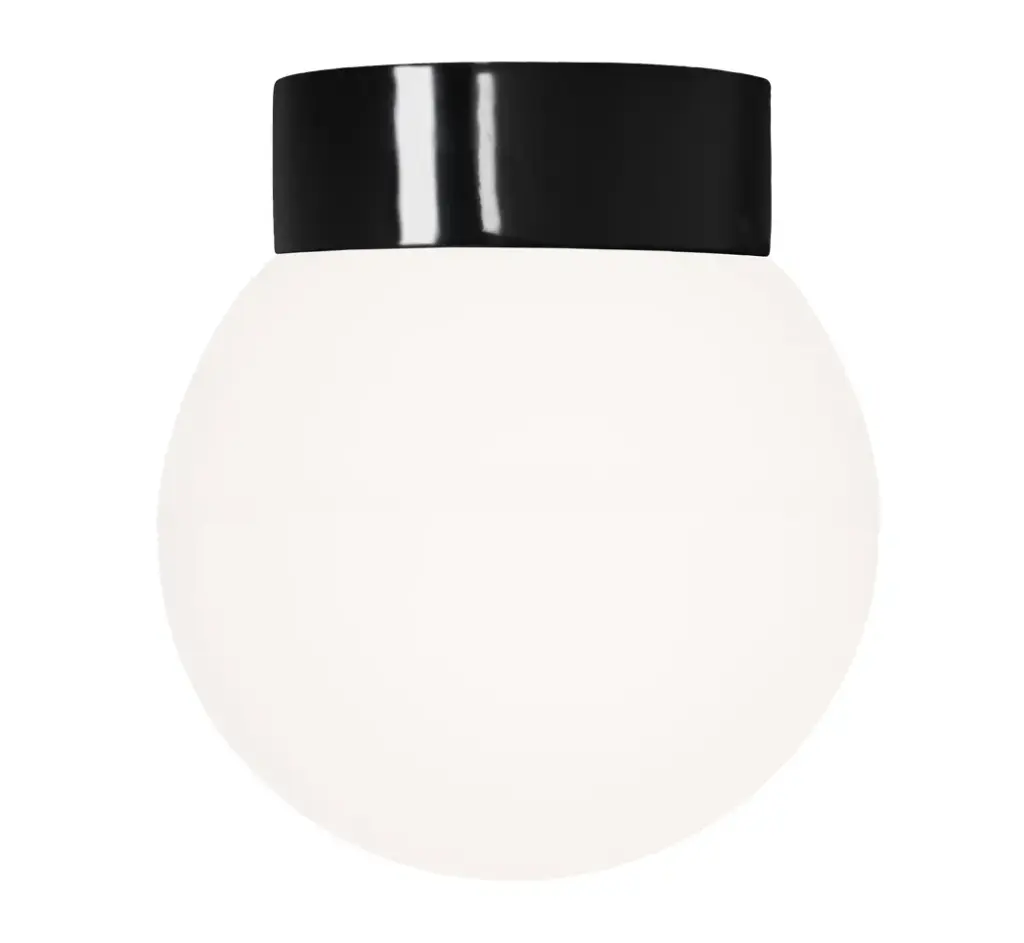 Classic Glob matta opaalilasi Ø 200 mm musta IP44 suora, kierre 123,5 mm LED 10W 960lm 3000K