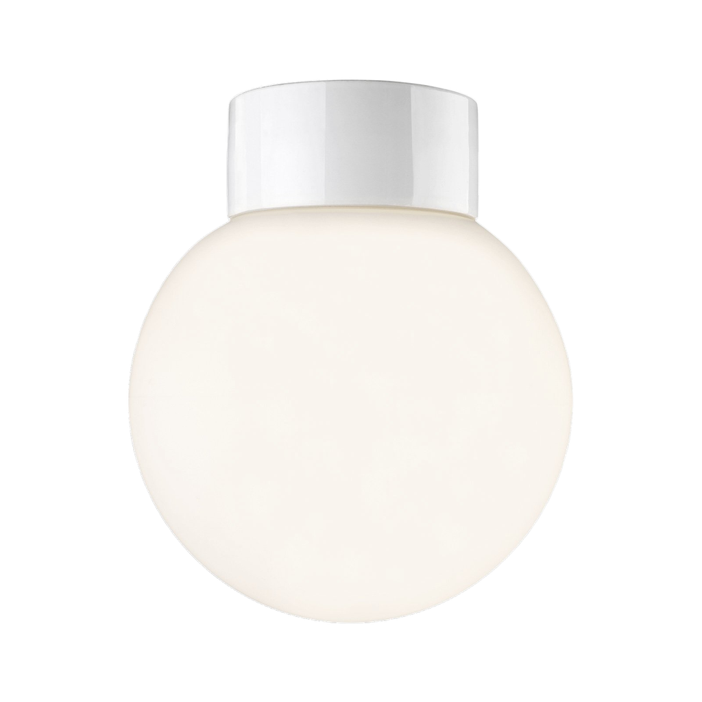 Classic Glob kiiltävä opaalilasi Ø 200 mm valkoinen IP44 suora, kierre 123,5 mm LED 10W 960lm 3000K