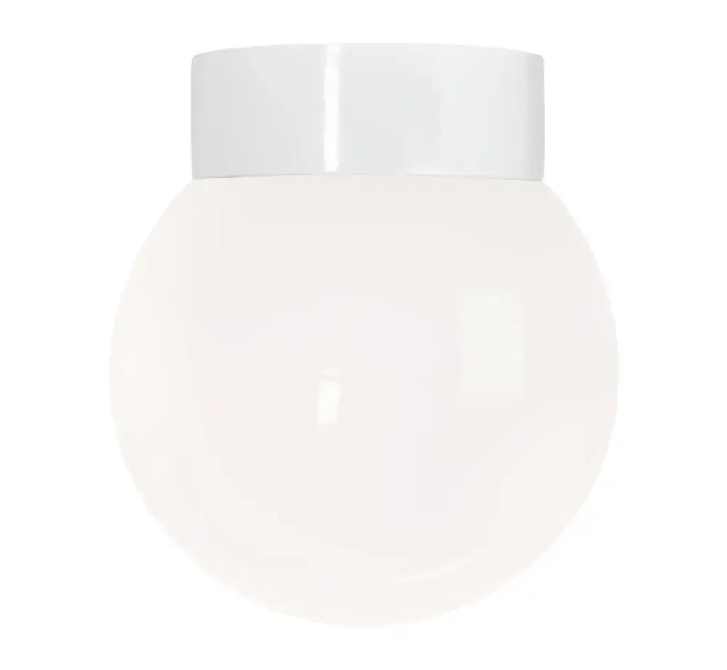 Classic Glob kiiltävä opaalilasi Ø 200 mm valkoinen IP44 suora, kierre 123,5 mm LED 10W 960lm 3000K