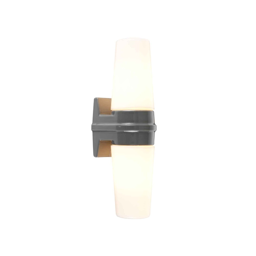 Posliinivalaisin Bernadotte Harmaa IP44 Tupla E14