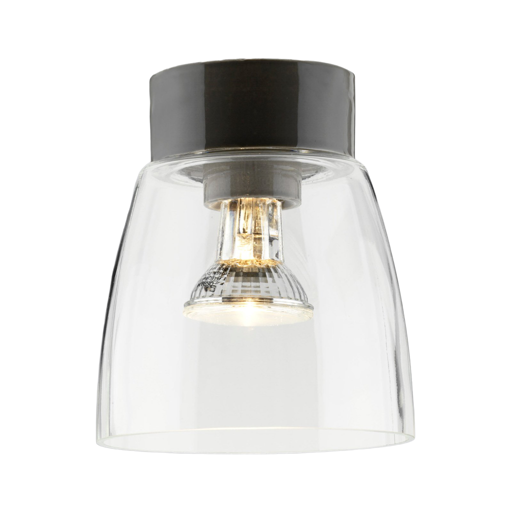 Klara, kirkas lasi,, harmaa Lampunkanta,  IP21 suora E27 75W