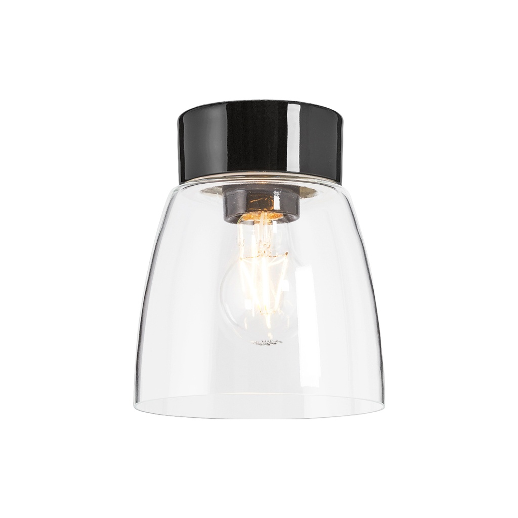 Kattovalaisin Open Klara IP 21 E27 Musta Kirkas Lasi