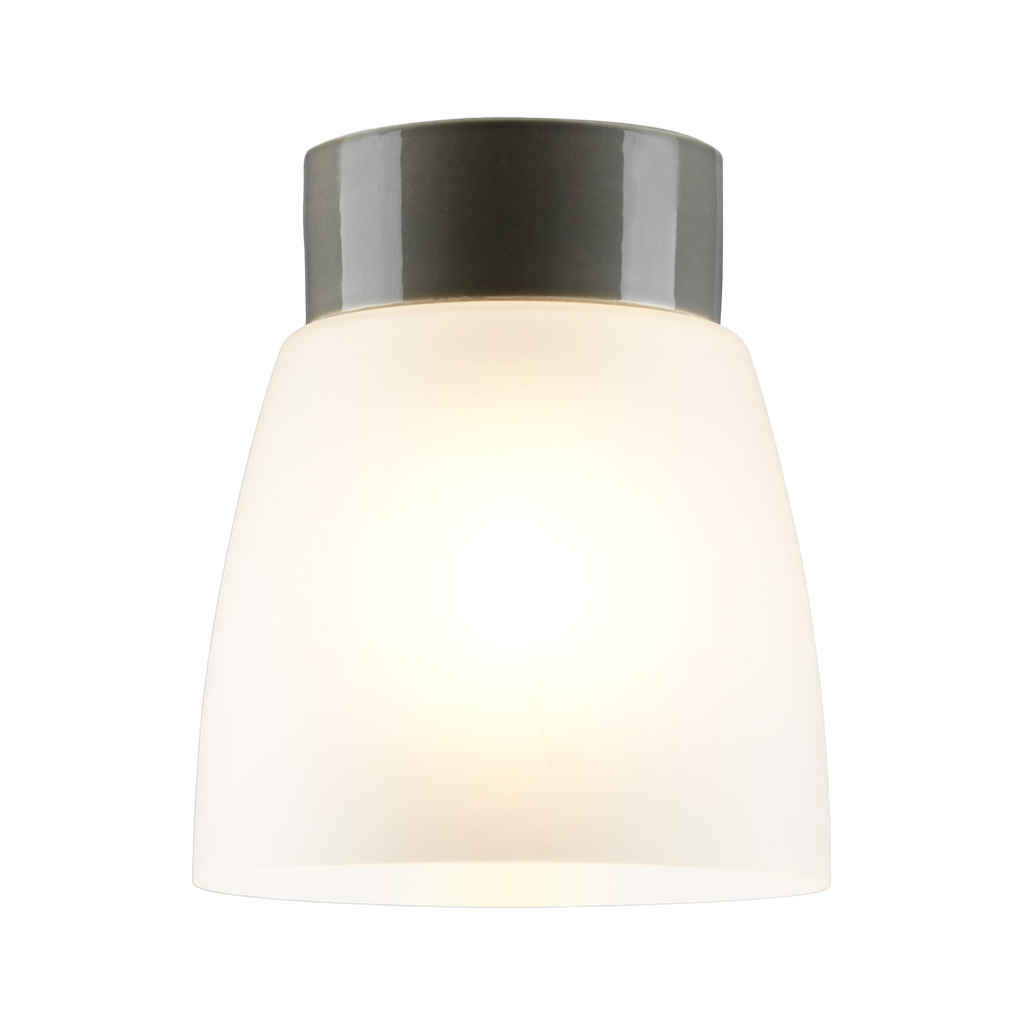 Open Klara, huurrettu lasi, harmaa lampunkanta,  IP21 suora E27 75W