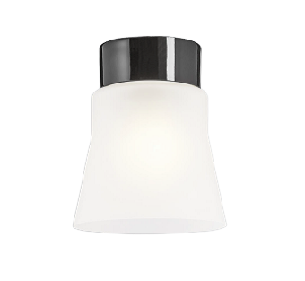 Open Anna, huurrettu lasi, musta lampunkanta, IP21 suora E27 75W