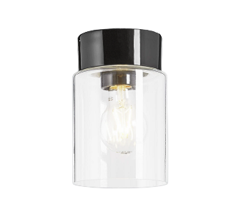 Open Tina kirkas lasi,  musta lampunkanta,  IP21 suora E27 75W