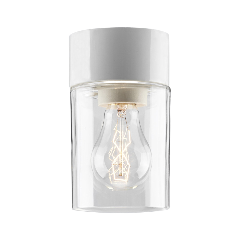 Opus 100 sauna, korkeus 175 mm, valkoinen, kirkas kupu, IP44, E27, 40W katossa 60W seinällä. Sisältää valolähteen.