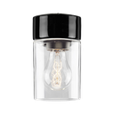 Opus 100 sauna, korkeus 175 mm, mustan, kirkas kupu, IP44, E27, 40W katossa 60W seinällä. Sisältää valolähteen.