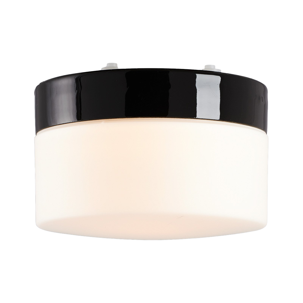 Opus 200 sauna, korkeus 140 mm, musta, matta opaalilasi, IP44, E27. Sisältää valolähteen.