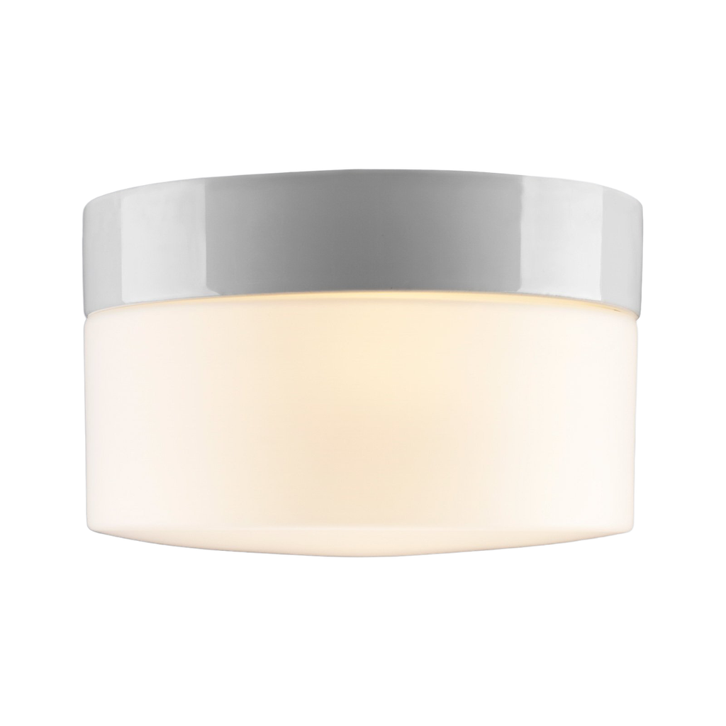 Opus 200, CFL sensor, korkeus 131 mm, valkoinen, matta opaalilasinen lasikupu, E27 75W IP44