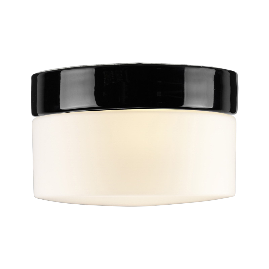 Opus 200, korkeus 131 mm, musta, matta opaalilasinen lasikupu, 12W välkkymätön LED 1350lm 3000K Ra>90