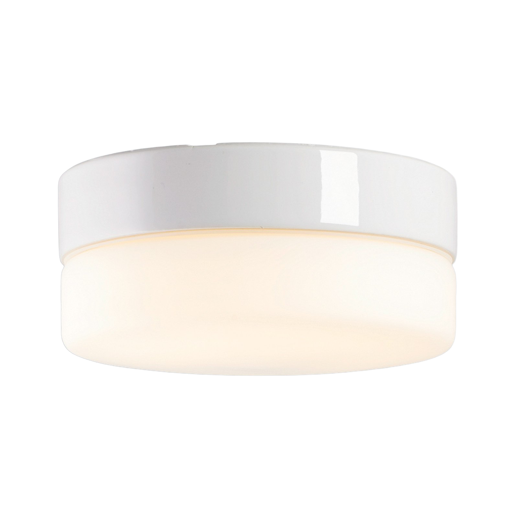 Opus 200, korkeus 100 mm, valkoinen, matta opaalilasinen lasikupu, 12W välkkymätön LED 1300lm 2700K Ra>90