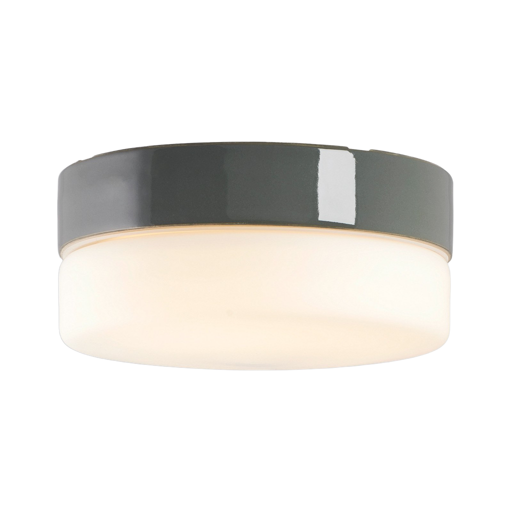 Opus 200, korkeus 100 mm, harmaa, matta opaalilasinen lasikupu, 12W välkkymätön LED 1300lm 2700K Ra>90