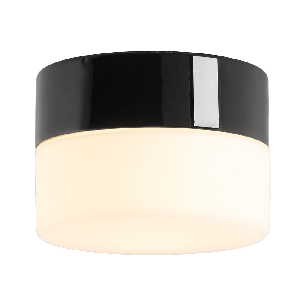 Opus 200, korkeus 100 mm, musta, matta opaalilasinen lasikupu, 12W välkkymätön LED 1300lm 2700K Ra>90