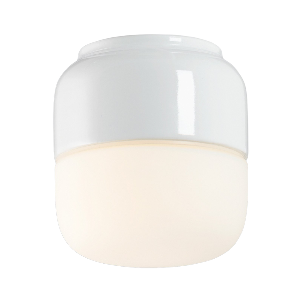 Ohm 100 korkeus 110 mm valkoinen posliini, opaali lasikupu IP44 G9 20W