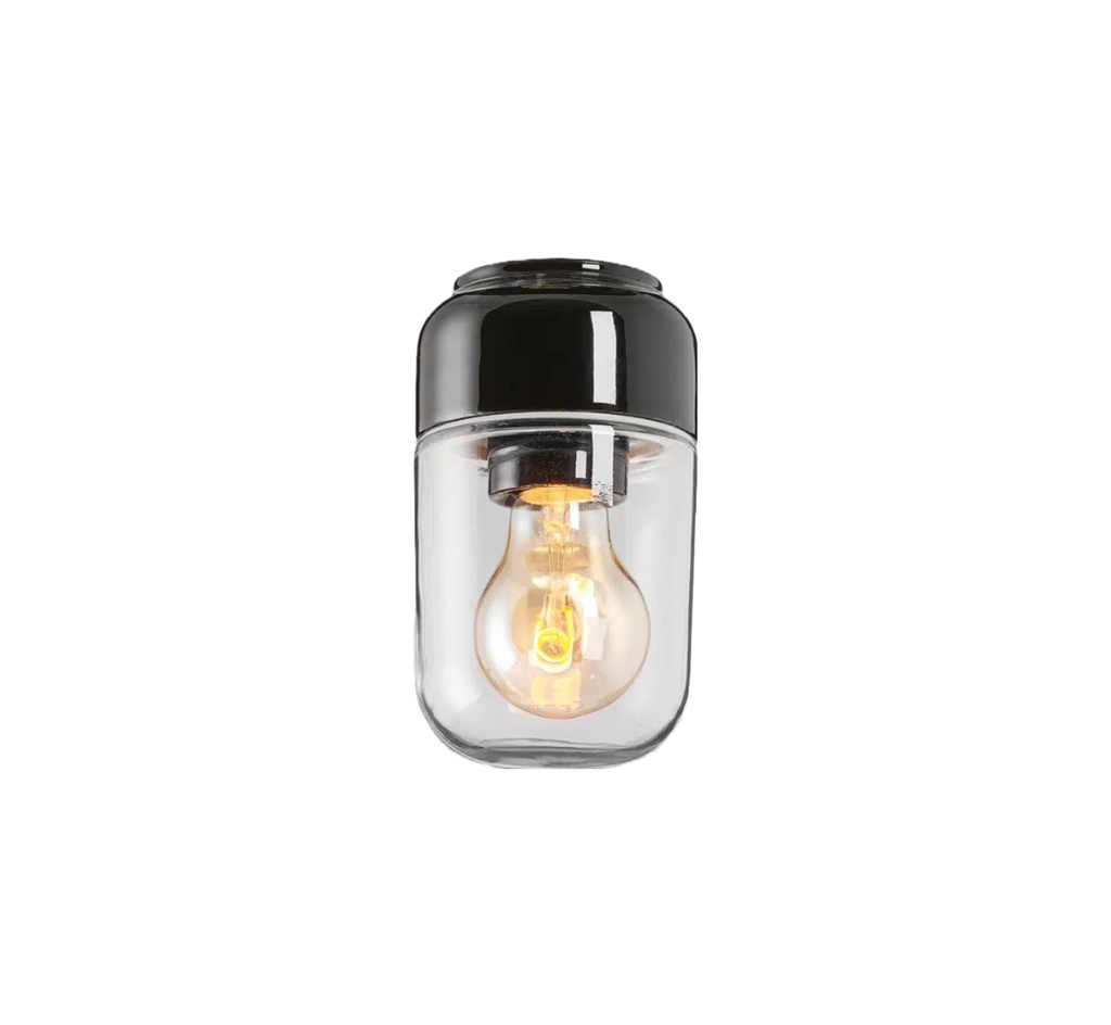 Saunavalaisin Ohm 100/170 IP44 E27 Musta Kirkas Lasi