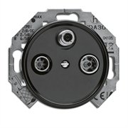 Antennirasia radio- ja TV-järjestelmille joissa vahvistin DIN 45330 satelliittiliitäntä, Bakeliitti musta