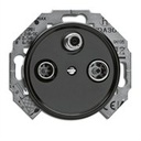 Antennirasia radio- ja TV-järjestelmille joissa vahvistin DIN 45330 satelliittiliitäntä, Bakeliitti musta