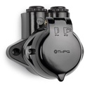 Pistorasia IP44 sarjakytkentämiseen,  Bakeliitti ruskeanmusta