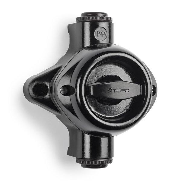 Vaihtokytkin IP44 väännettävä sarjakytkentämiseen pystysuora kytkentä, Bakeliitti ruskeanmusta