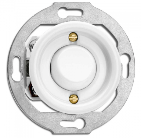 Painonappikytkin (on/off) merkkivalolla, Posliini valkoinen