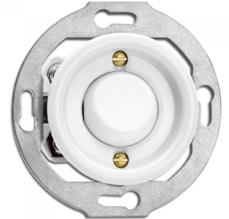 Impulssikytkin ilman kuvaa (on/off), Posliini valkoinen