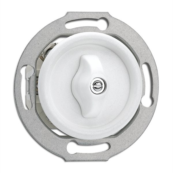 Kruunukytkin (5) Väännettävä Uppo. Valkoinen duroplast.