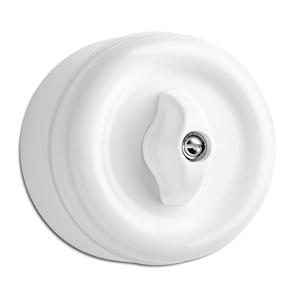 Kruunukytkin (5) Väännettävä Pinta. Valkoinen duroplast.