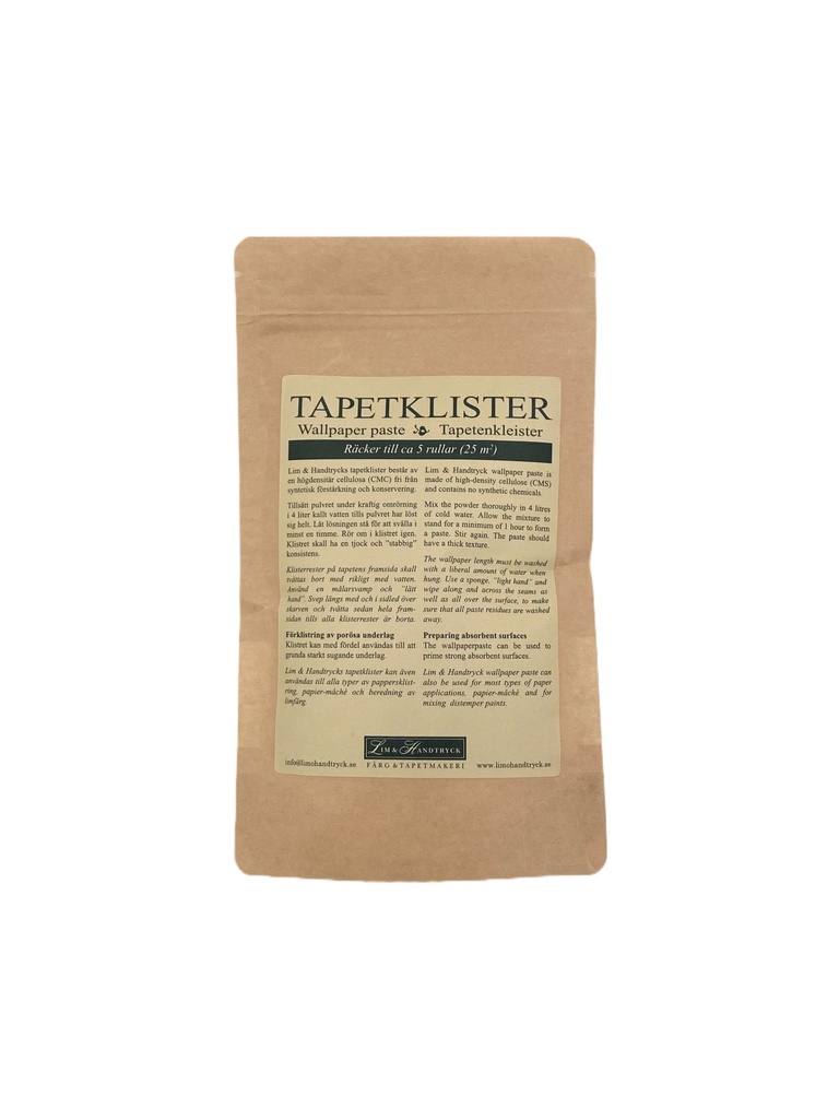 Tapettitiliisteri, selluloosaliisteri. Tapetointiin paperointiin ja esiliisteröintiin. EI SISÄLLÄ MUOVIA.