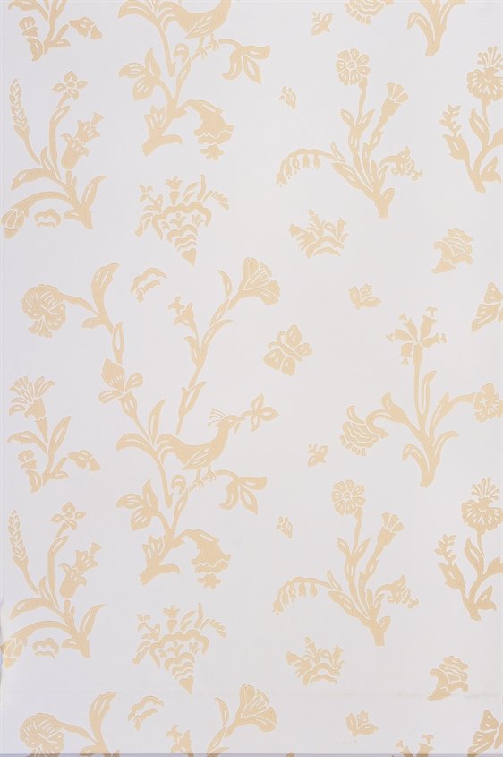 Tapetti Fågelblå valkoinen/ keltainen