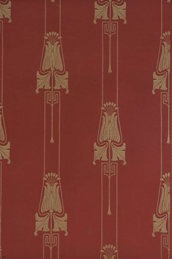 Tapetti Slottsviken punainen/ kulta