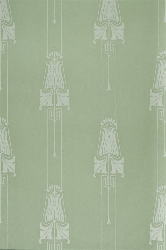 Tapetti Slottsviken vihreä/ valkoinen